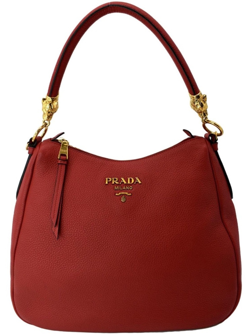 Prada Vitello Phenix Leather Hobo Shoulder Bag (Model 1BC052)